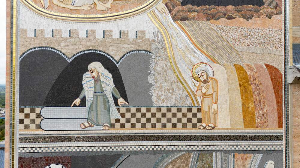 Mosaico da Fachada Oeste: O fariseu e o publicano