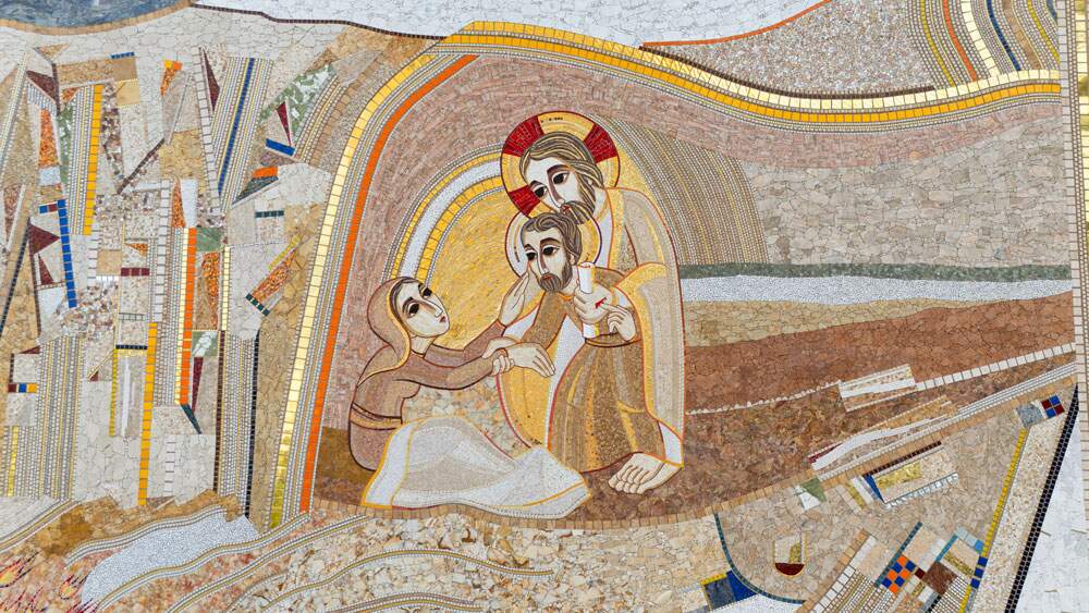 Mosaico da Fachada Oeste: A ressurreição de Tabita