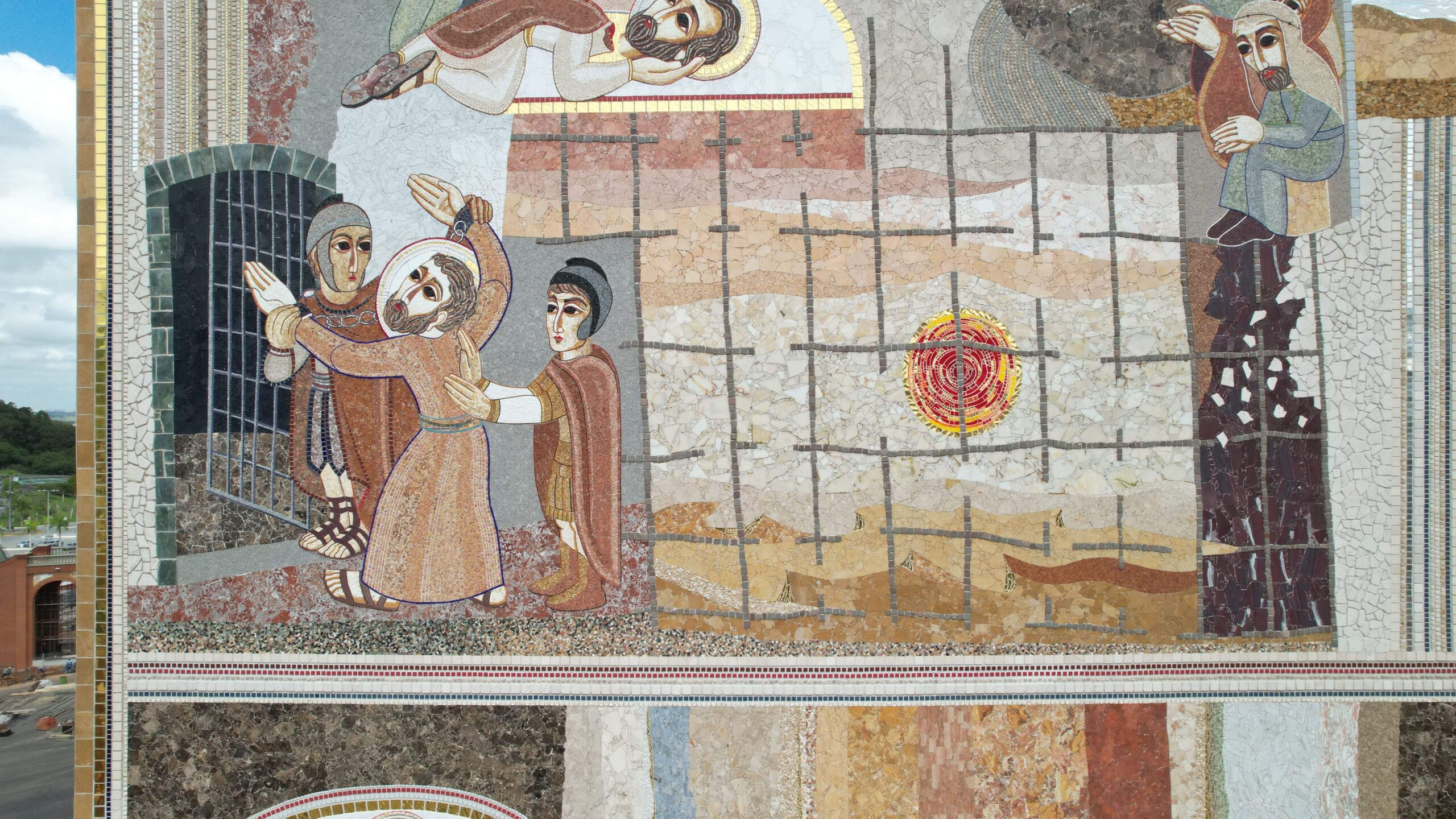 Mosaico da Fachada Sul: São Pedro é preso por Herodes