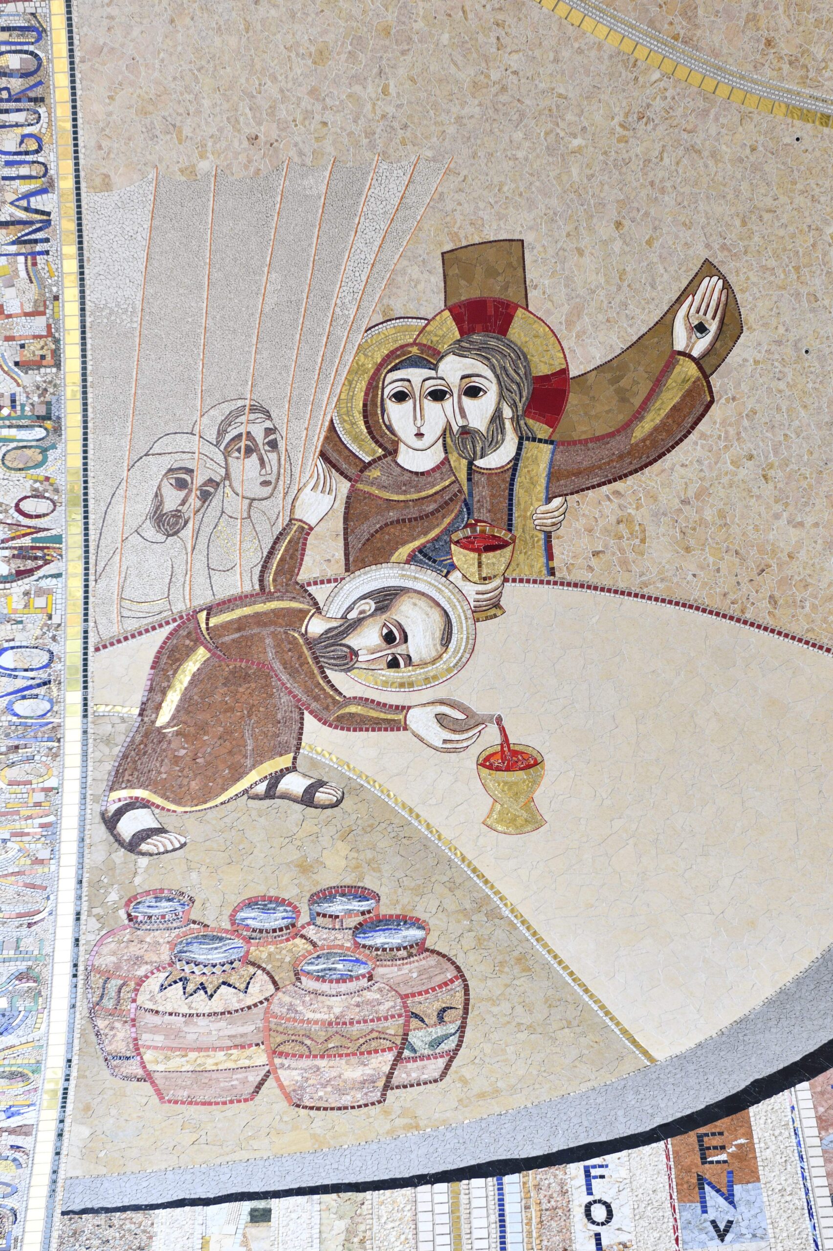 Mosaico da Fachada Sul: As bodas de Caná da Galileia