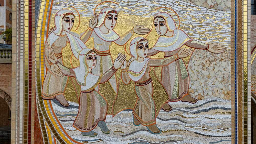 Mosaico da Fachada Oeste: As cinco virgens prudentes
