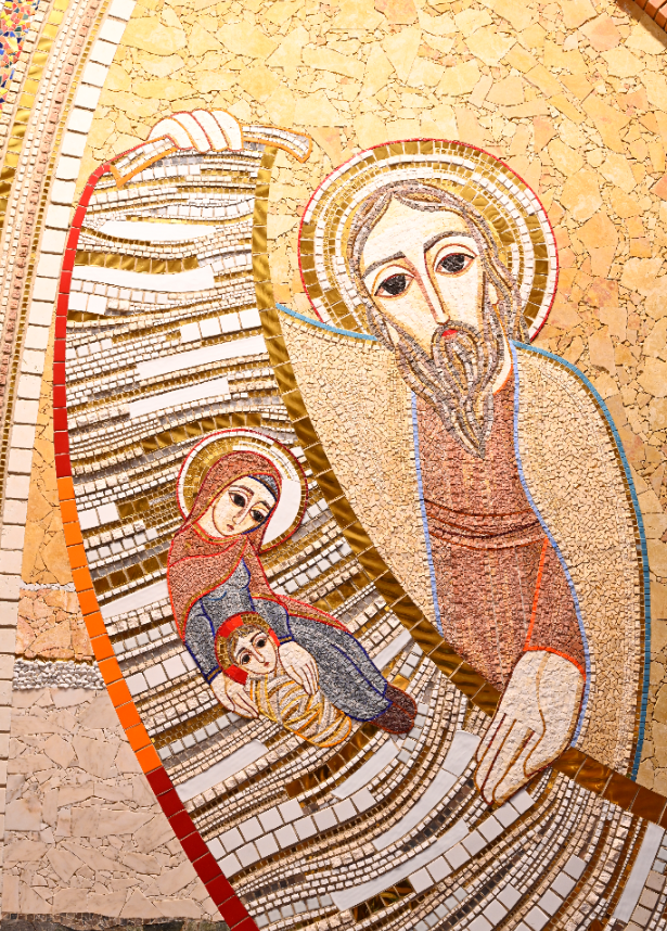 Mosaico da Fachada Sul: O profeta Isaías e sua profecia sobre a virgem grávida