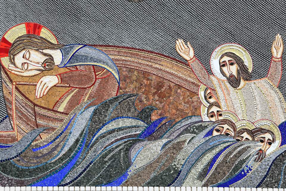 Mosaico da Fachada Leste: Criação do Firmamento e a Separação das Águas
