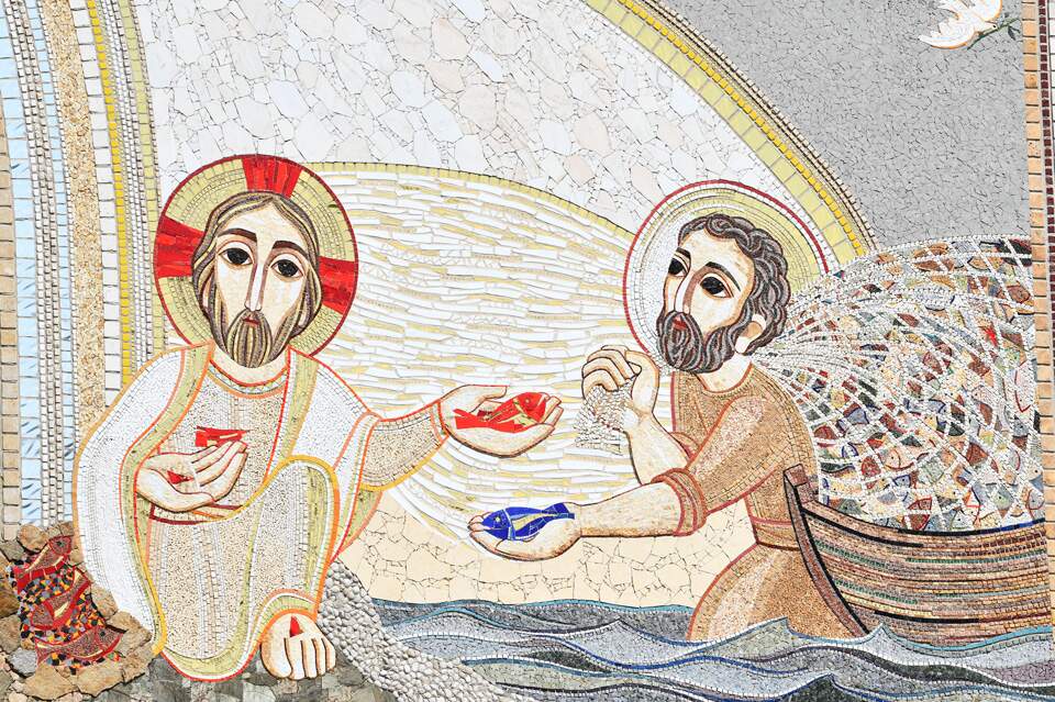Mosaico da Fachada Leste: Criação dos Peixes e dos Pássaros