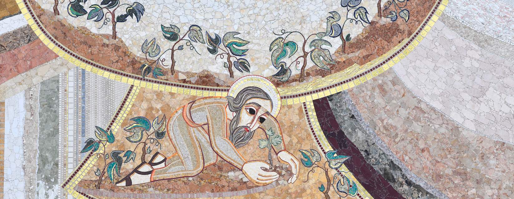 Mosaico da Fachada Leste: Noé planta a vinha
