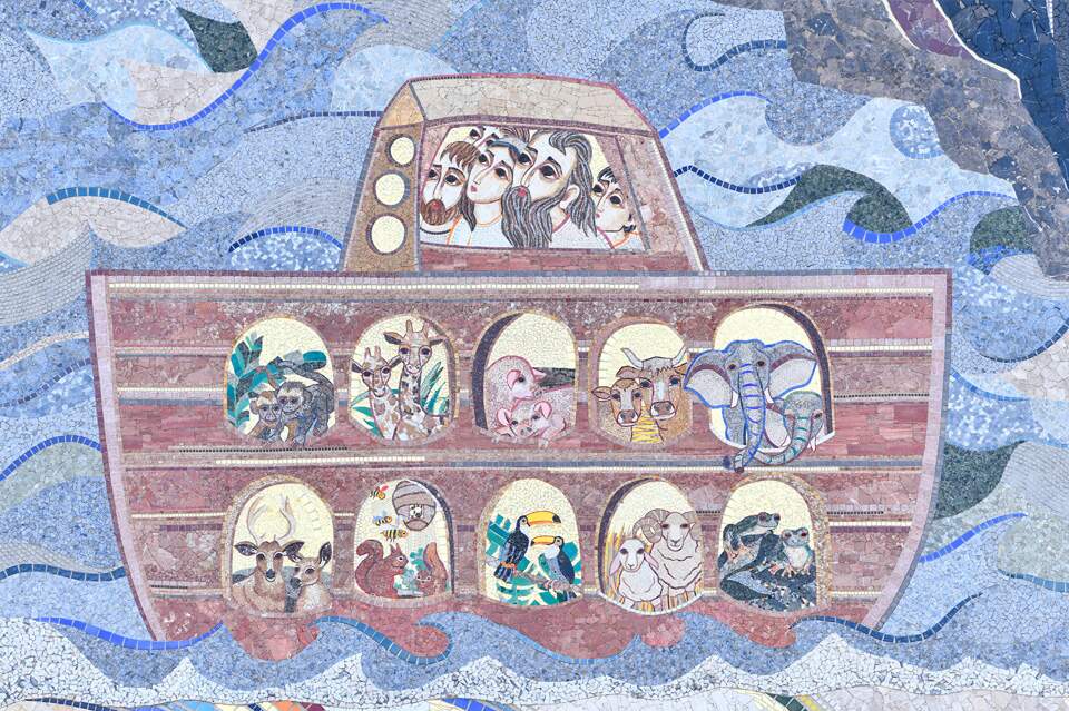 Mosaico da Fachada Leste: A arca de Noé