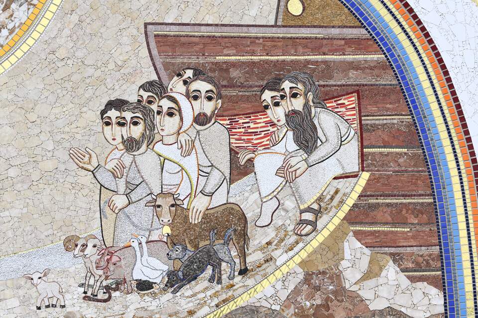 Mosaico da Fachada Leste: Saída da arca
