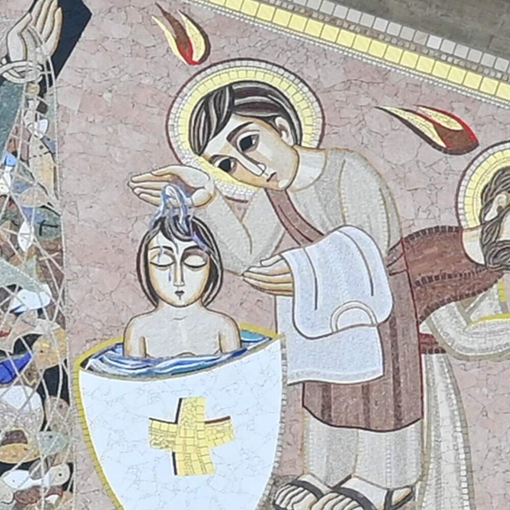 Mosaico da Fachada Sul: Jesus sobe aos céus e envia o Espírito Santo (11 de 13)