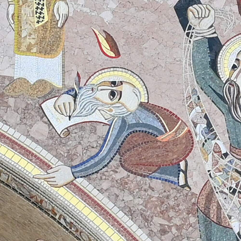 Mosaico da Fachada Sul: Jesus sobe aos céus e envia o Espírito Santo (9 de 13)