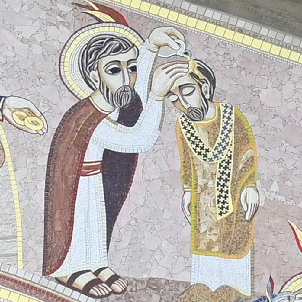 Mosaico da Fachada Sul: Jesus sobe aos céus e envia o Espírito Santo (8 de 13)