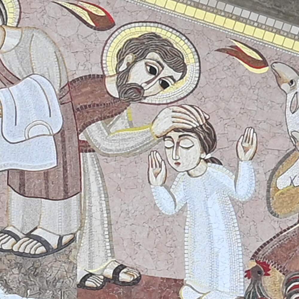 Mosaico da Fachada Sul: Jesus sobe aos céus e envia o Espírito Santo (12 de 13)